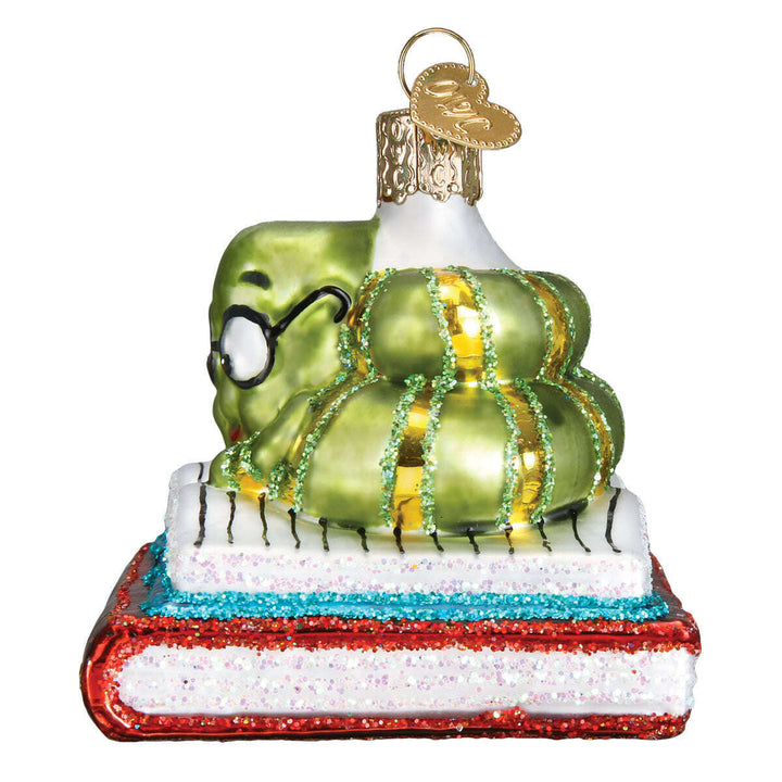 Old World Christmas Bookworm Blown Glass Ornament