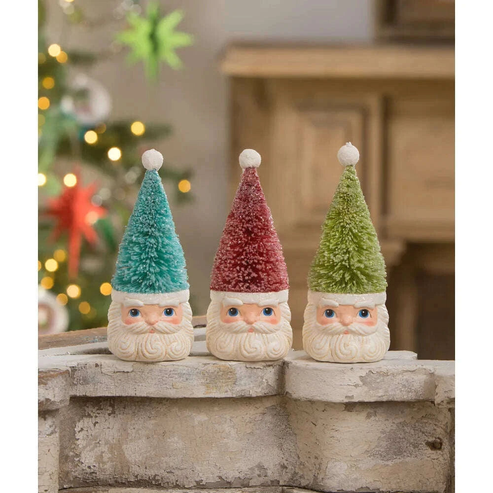 Bottle Brush Santa Blue Ornament by Bethany Lowe - Quirks!