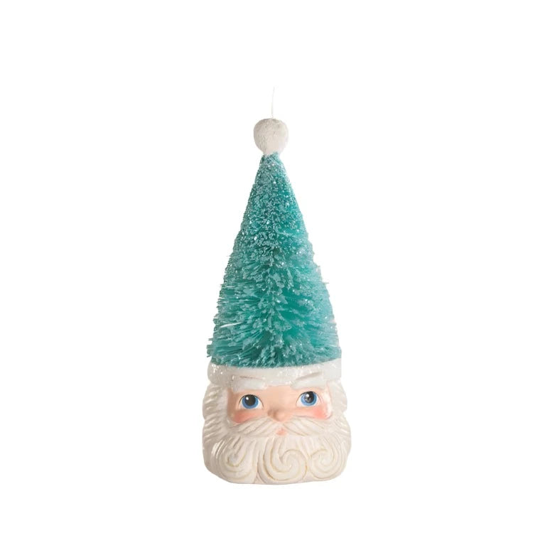 Bottle Brush Santa Blue Ornament by Bethany Lowe - Quirks!