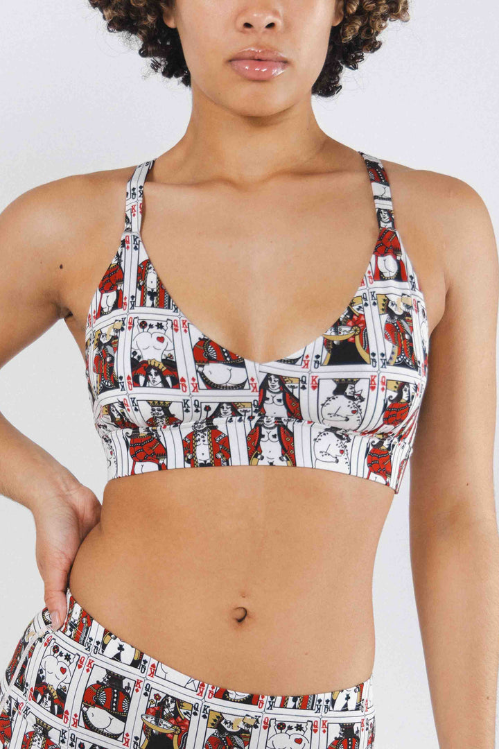 The Bottomless Blackjack | Vintage Playing Cards Boob Hammock™ Plunge Bralette