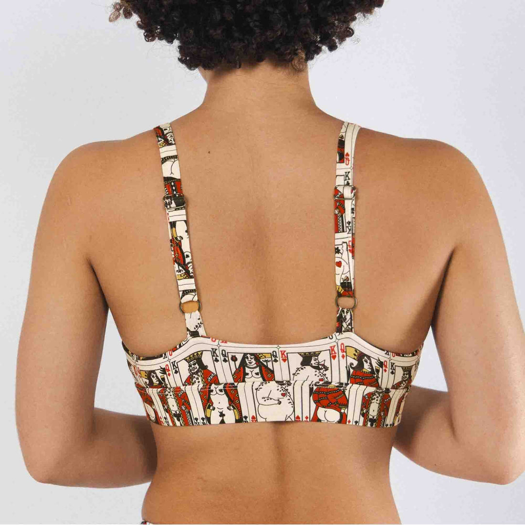 The Bottomless Blackjack | Vintage Playing Cards Boob Hammock™ Plunge Bralette
