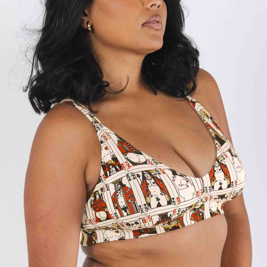 The Bottomless Blackjack | Vintage Playing Cards Boob Hammock™ Busty Bralette
