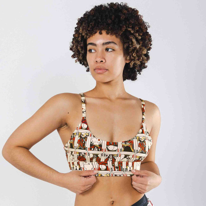 The Bottomless Blackjack | Vintage Playing Cards Boob Hammock™ Scoop Bralette