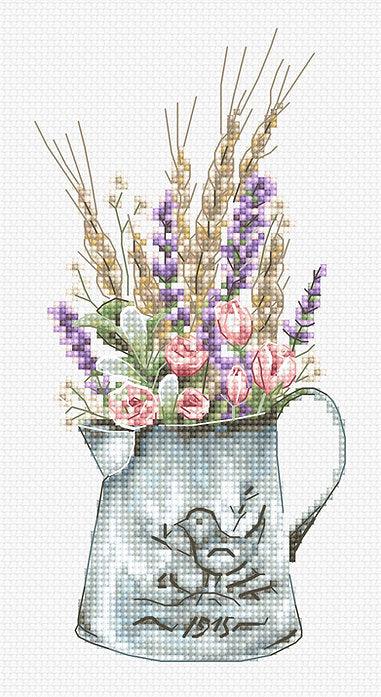 Bouquet with lavender B7008L Counted Cross-Stitch Kit
