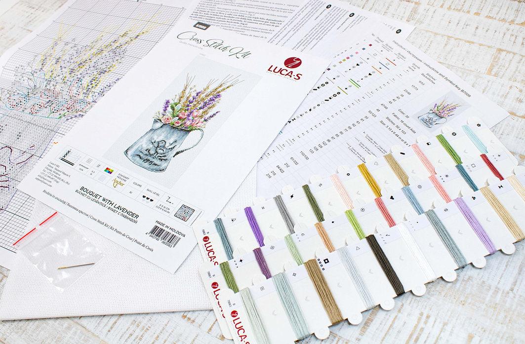 Bouquet with lavender B7008L Counted Cross-Stitch Kit