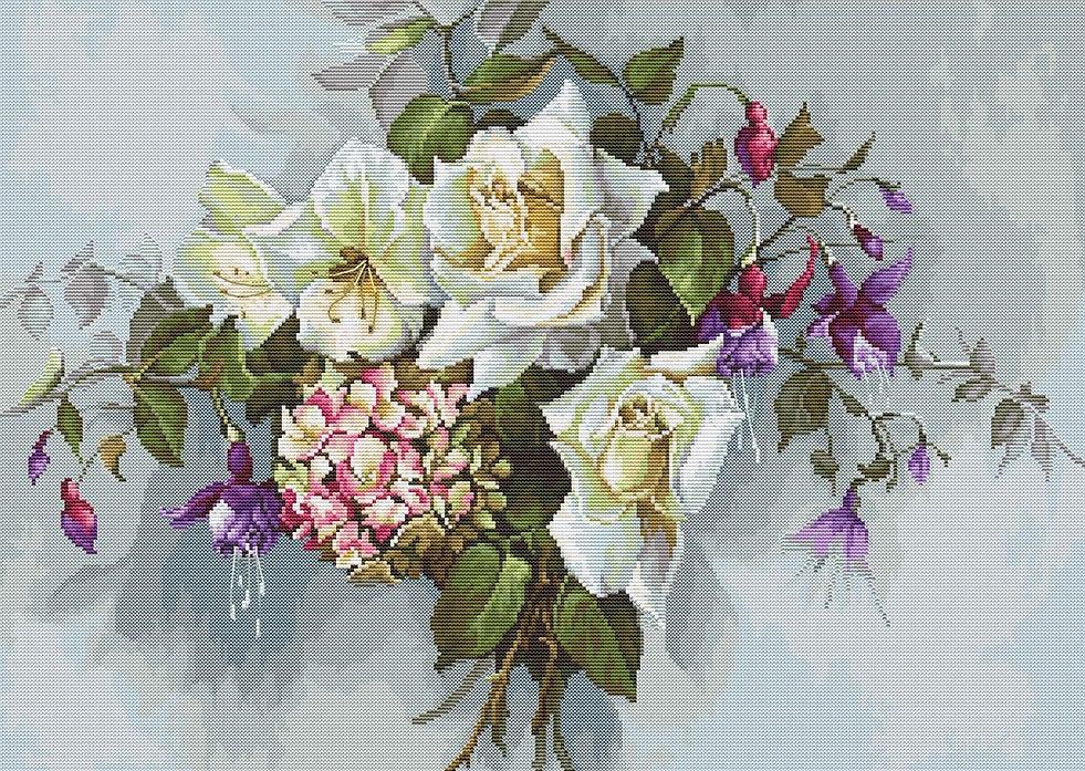 Bouquet with Roses BA2363L Counted Cross-Stitch Kit