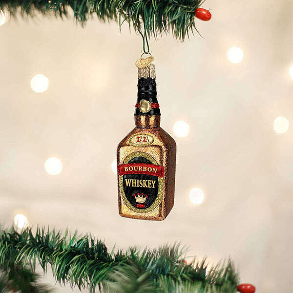 Old World Christmas Bourbon Bottle Blown Glass Ornament