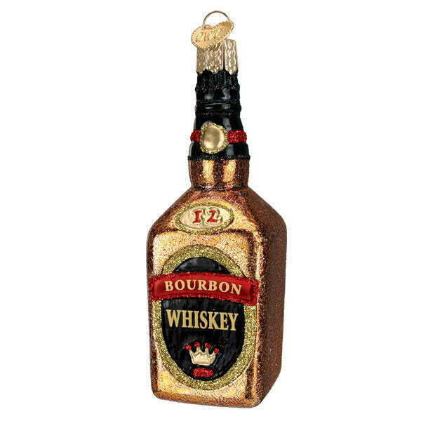 Old World Christmas Bourbon Bottle Blown Glass Ornament