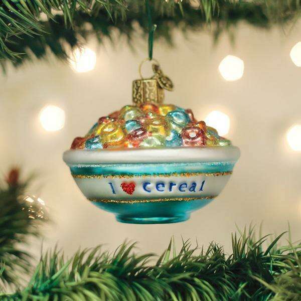 Old World Christmas Bowl of Cereal Blown Glass Ornament