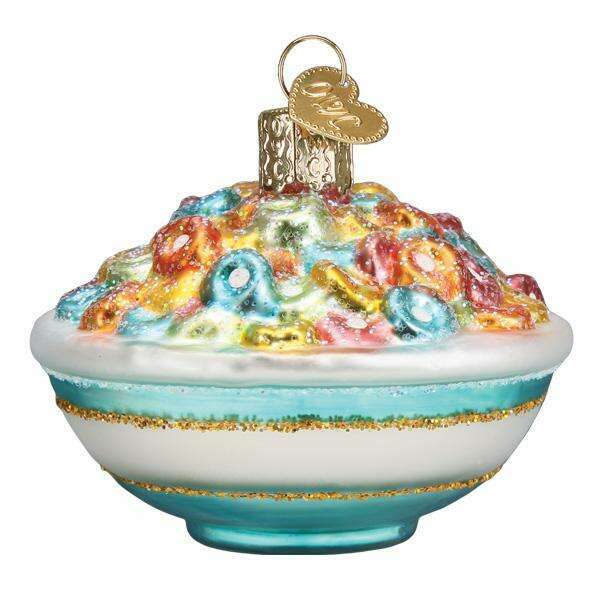 Old World Christmas Bowl of Cereal Blown Glass Ornament
