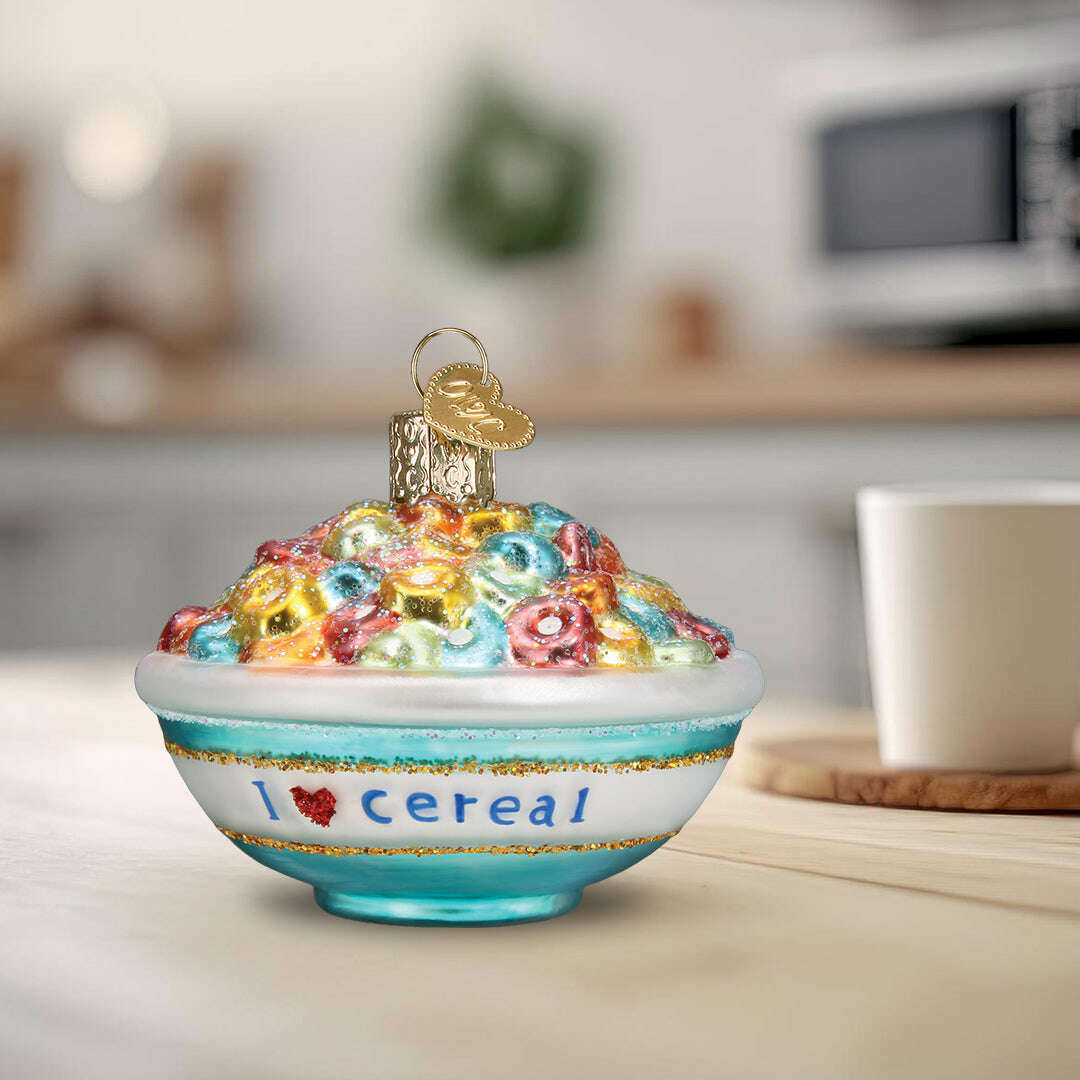 Old World Christmas Bowl of Cereal Blown Glass Ornament