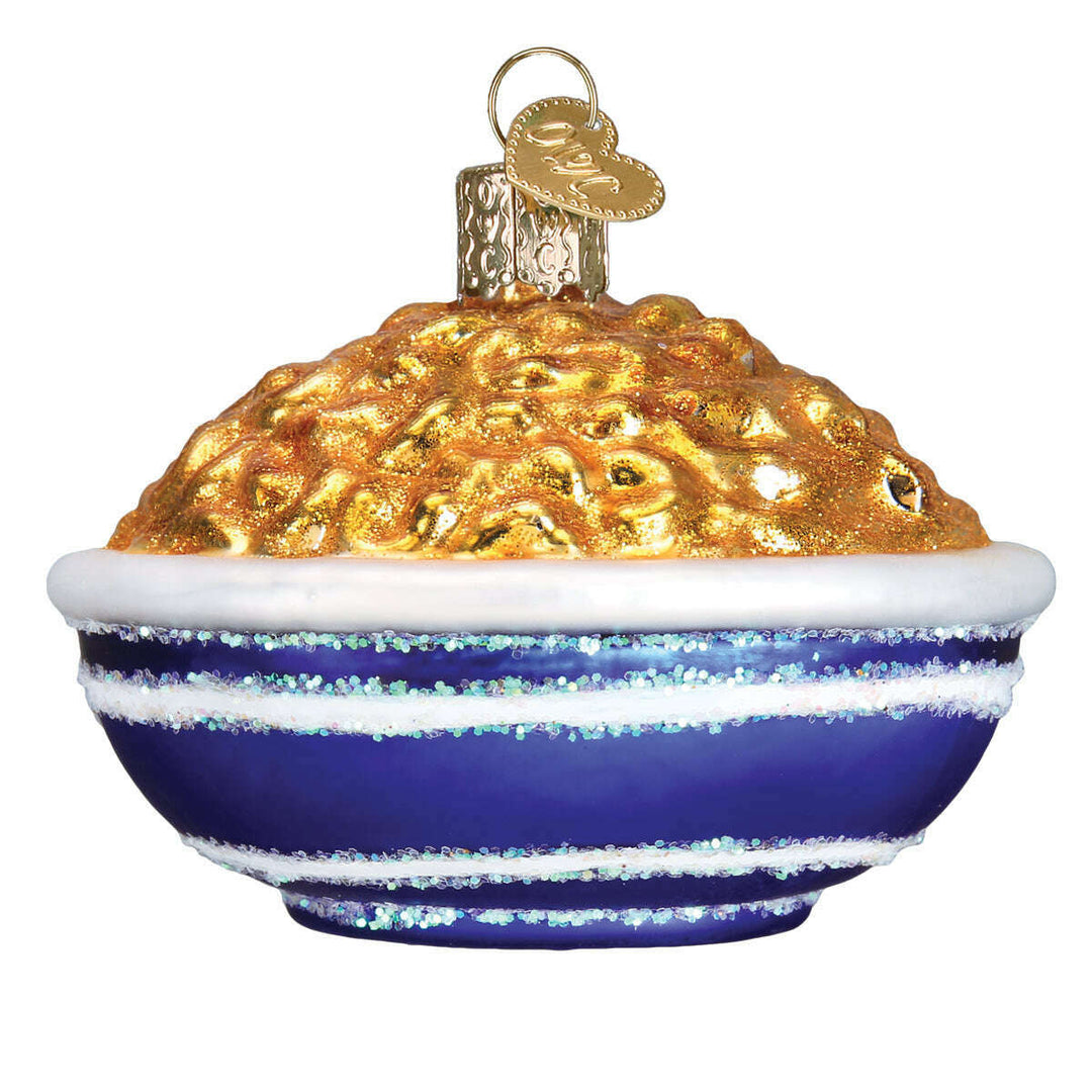Old World Christmas Bowl Of Mac & Cheese Blown Glass Ornament