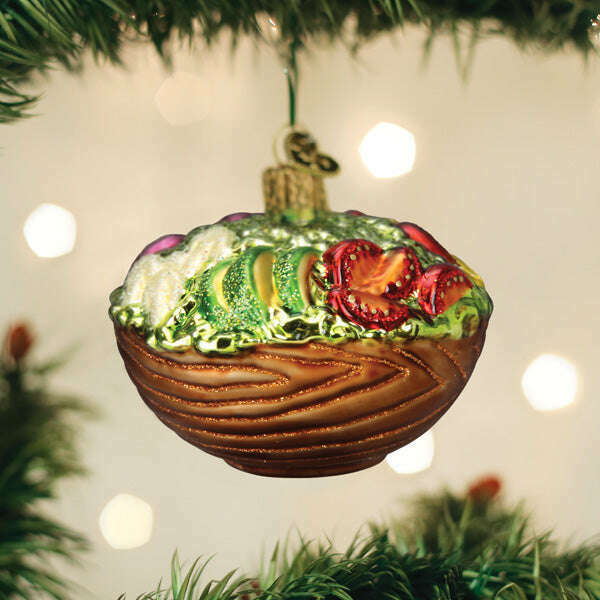 Old World Christmas Bowl of Salad Blown Glass Ornament