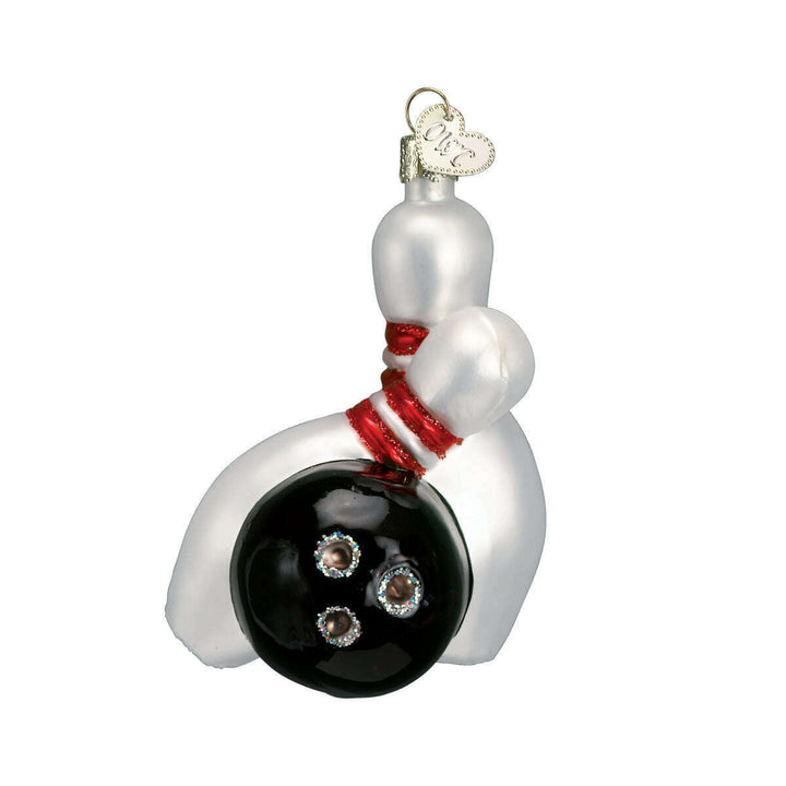 Old World Christmas Bowling Ball & Pins Blown Glass Ornament