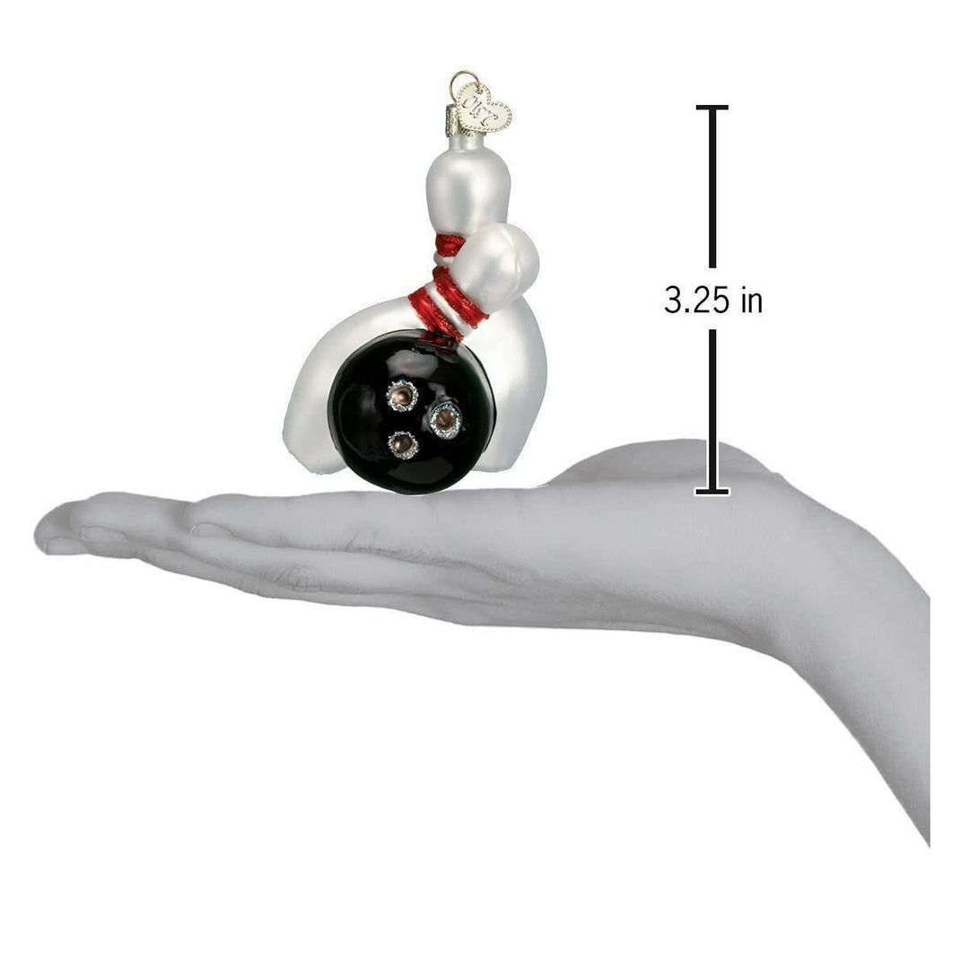 Old World Christmas Bowling Ball & Pins Blown Glass Ornament