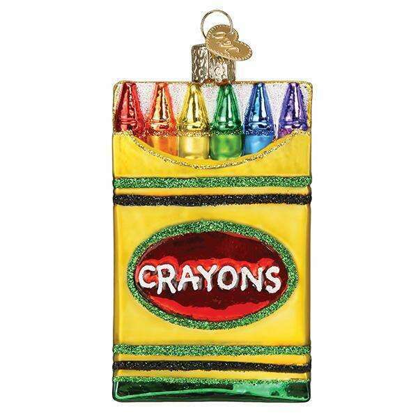 Old World Christmas Box of Crayons Blown Glass Ornament