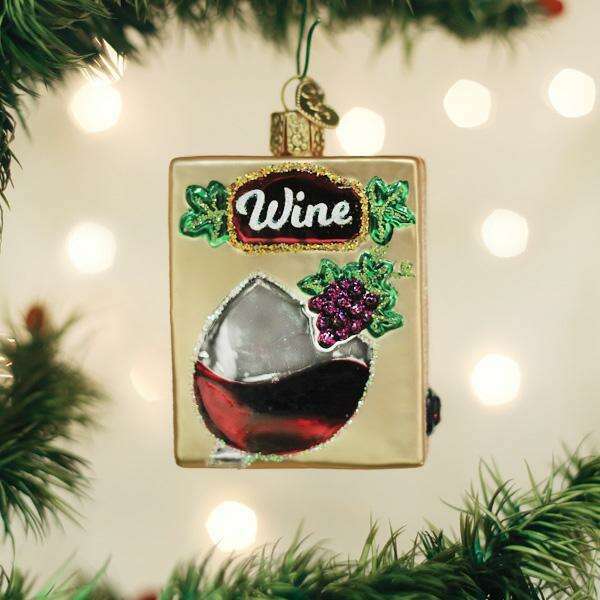 Old World Christmas Boxed Wine Blown Glass Ornament