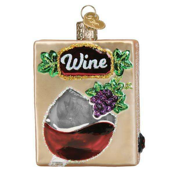 Old World Christmas Boxed Wine Blown Glass Ornament
