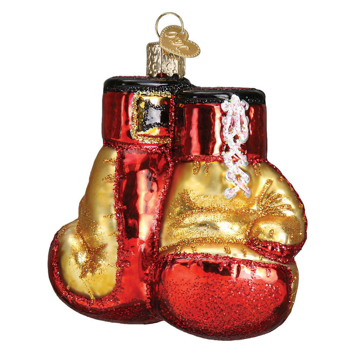 Old World Christmas Boxing Gloves Blown Glass Ornament