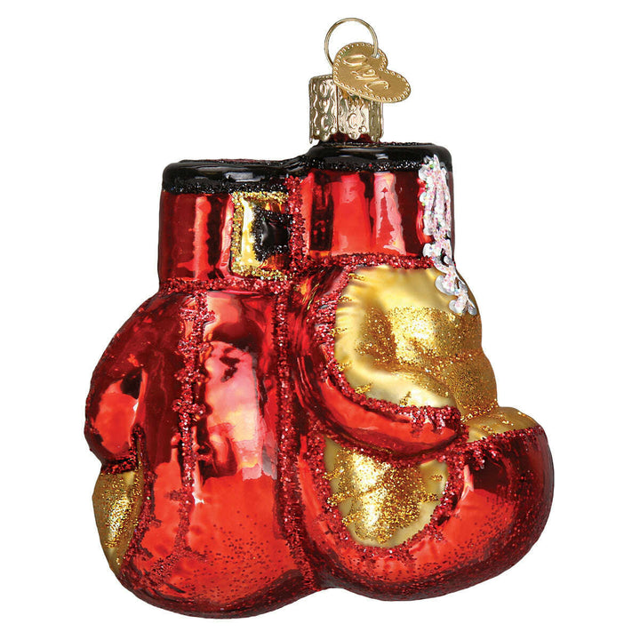 Old World Christmas Boxing Gloves Blown Glass Ornament