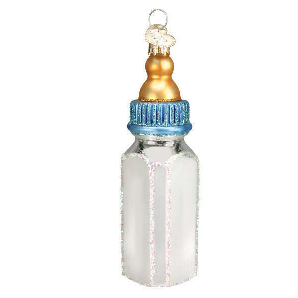 Old World Christmas Boy Baby Bottle Blown Glass Ornament