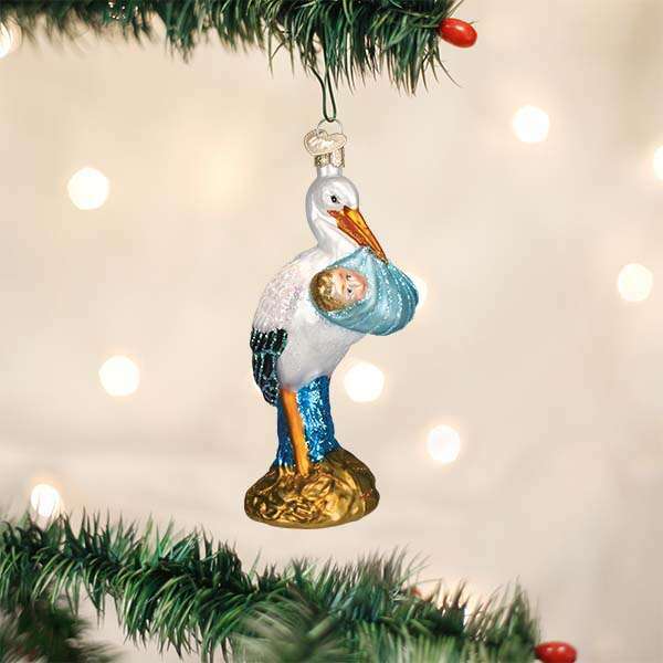 Old World Christmas Boy Bundle of Joy Blown Glass Ornament