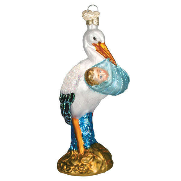 Old World Christmas Boy Bundle of Joy Blown Glass Ornament