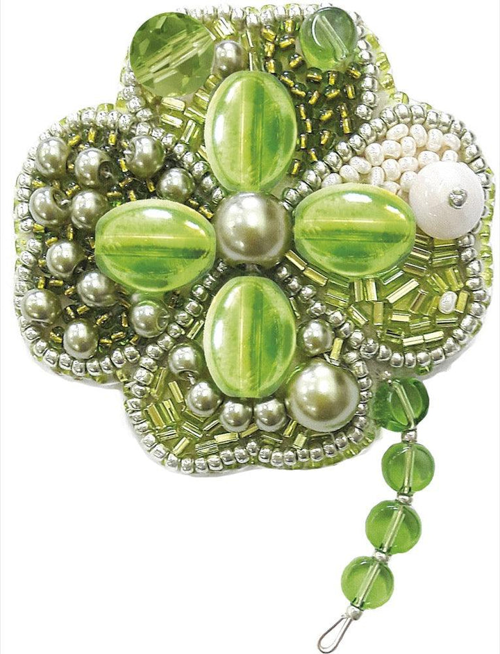 BP-186C Beadwork kit for creating brooch Crystal Art "Symbol of luck"