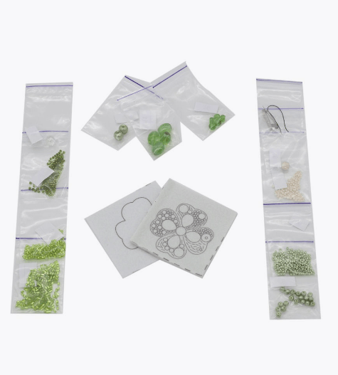 BP-186C Beadwork kit for creating brooch Crystal Art "Symbol of luck"