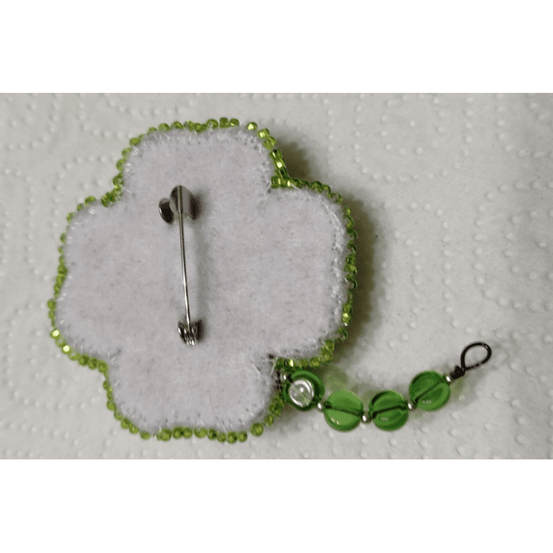 BP-186C Beadwork kit for creating brooch Crystal Art "Symbol of luck"