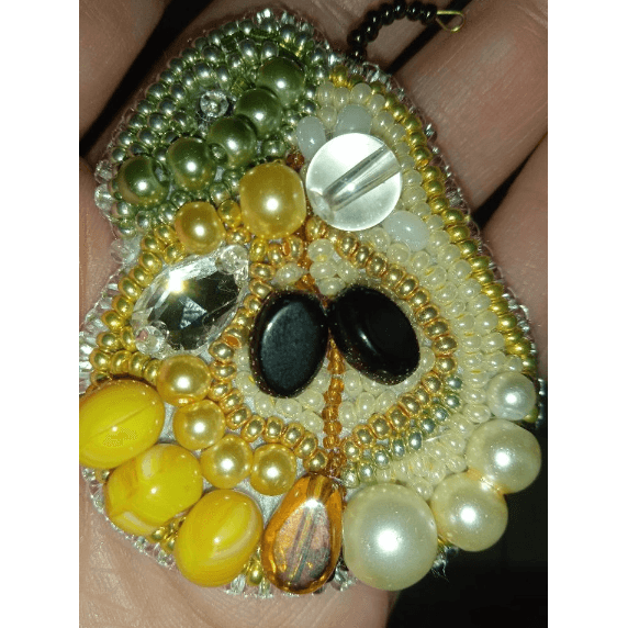 BP-205C Beadwork kit for creating brooch Crystal Art "Pear"