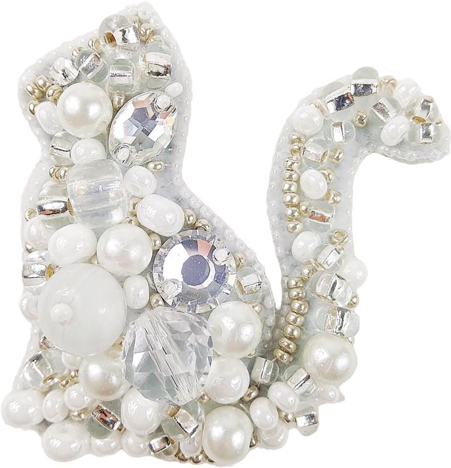 BP-220C Beadwork kit for creating brooch Crystal Art "Cat"