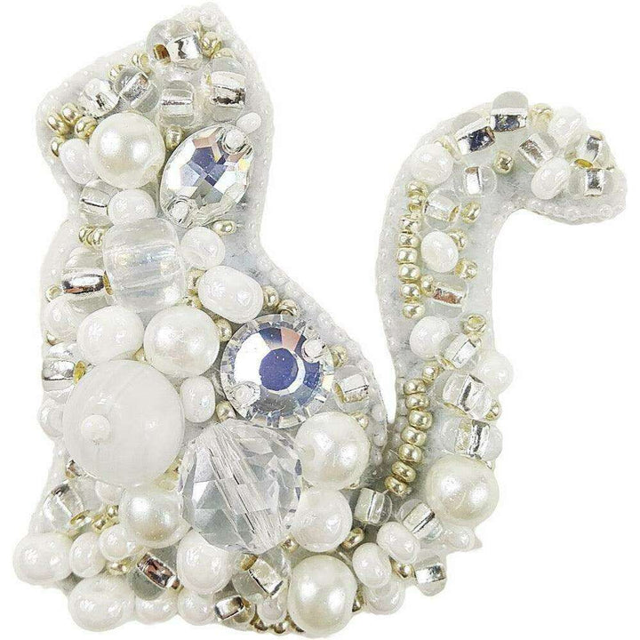 BP-220C Beadwork kit for creating brooch Crystal Art "Cat"