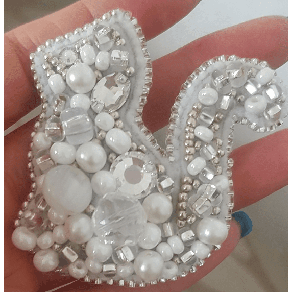 BP-220C Beadwork kit for creating brooch Crystal Art "Cat"