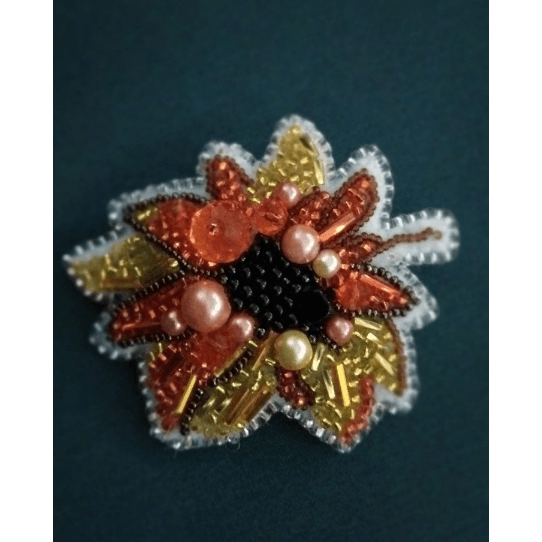BP-228C Beadwork kit for creating brooch Crystal Art "Sunflower"