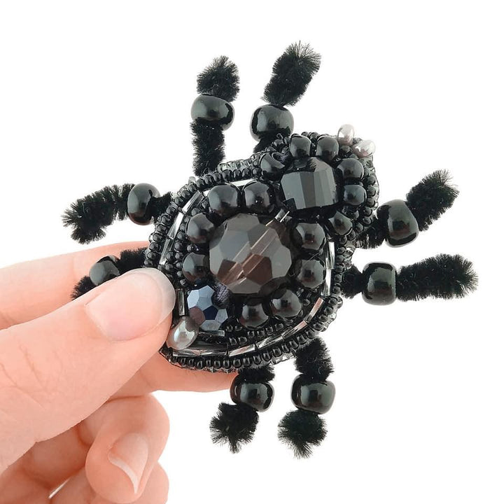 BP-229C Beadwork kit for creating brooch Crystal Art "Spider"