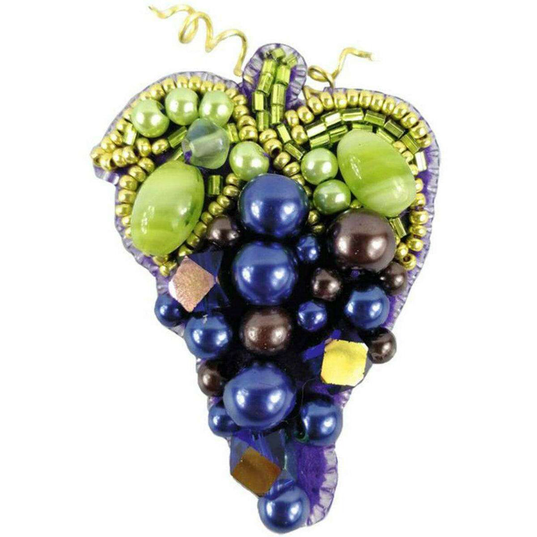 BP-255C Beadwork kit for creating brooch Crystal Art "Grape"