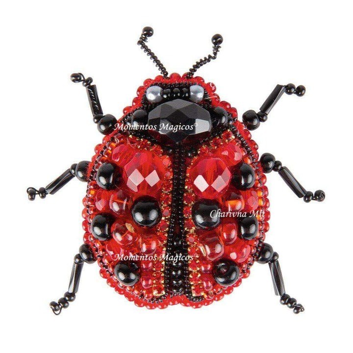 BP-318C Beadwork kit for creating brooch Crystal Art "Ladybug"