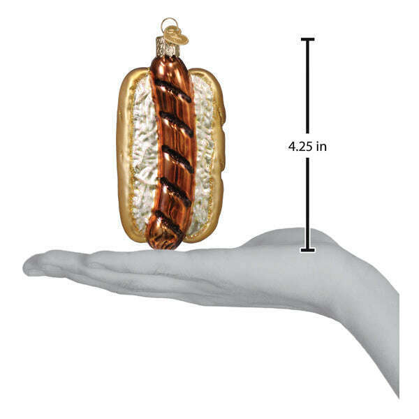 Old World Christmas Bratwurst Sandwich Blown Glass Ornament