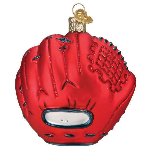 Old World Christmas Braves Baseball Mitt Blown Glass Ornament