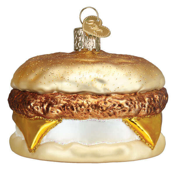 Old World Christmas Breakfast Sandwich Blown Glass Ornament