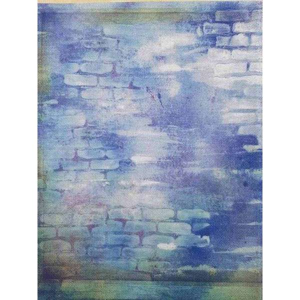 Brick Night Designer Printed AIDA Fabric. Canvas for embroidery with an applied background  KF-1054A