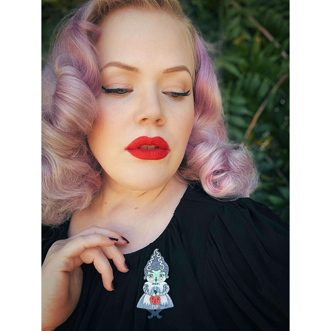 johanna Parker bride of frankenstomp brooch by lipstick and chrome