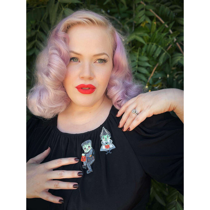 johanna Parker bride of frankenstomp brooch by lipstick and chrome