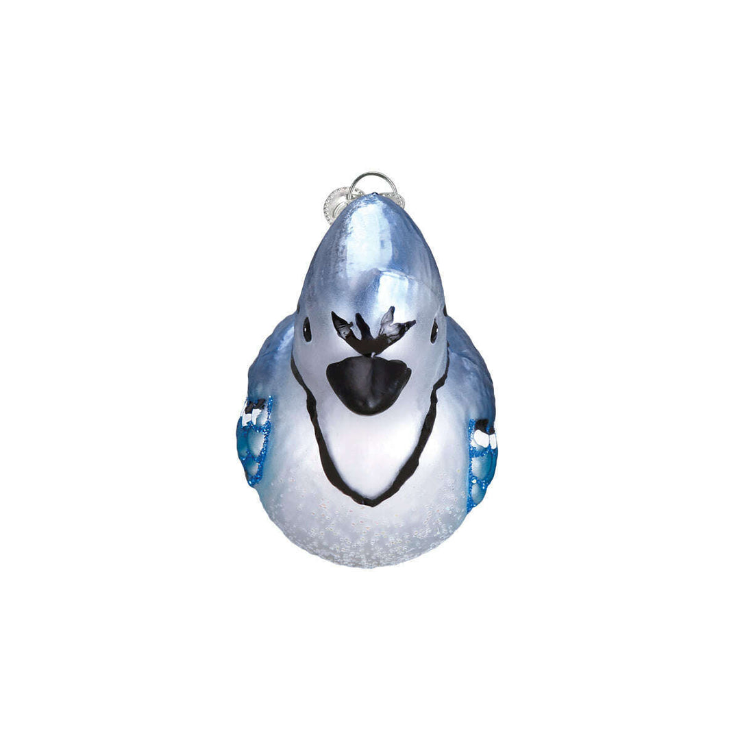 Old World Christmas Bright Blue Jay Blown Glass Ornament