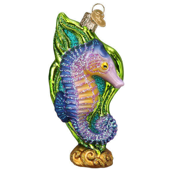 Old World Christmas Bright Seahorse Blown Glass Ornament