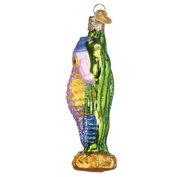 Old World Christmas Bright Seahorse Blown Glass Ornament