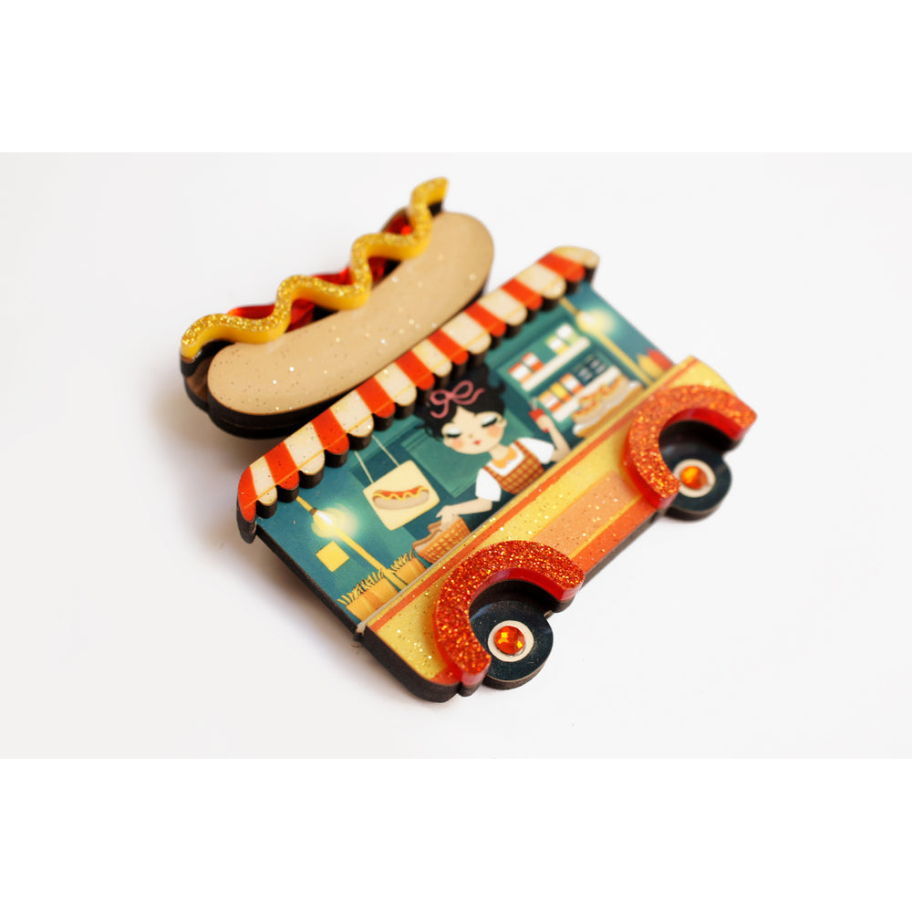Hot Dog Truck Brooch by Laliblue 1
