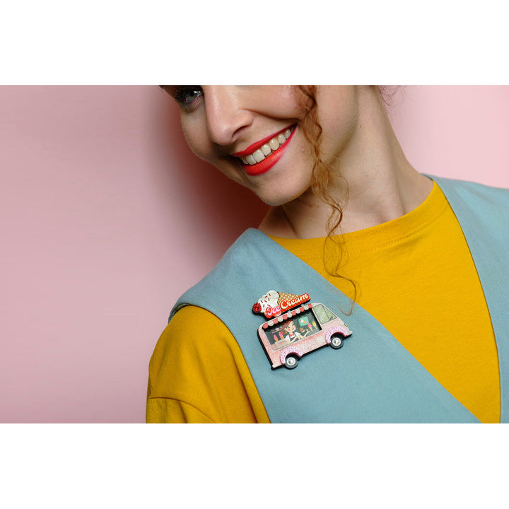 Ice Cream Truck Brooch by Laliblue 3