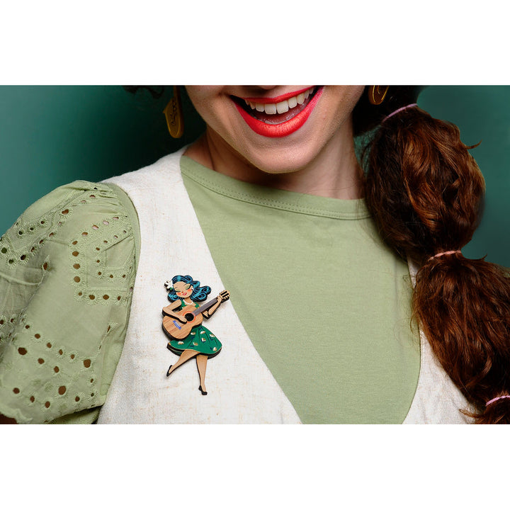 Girl playing guitar Brooch by Laliblue 3